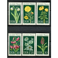 ГДР - 1969г. - Охраняемые растения - полная серия, MNH, 2 марки с отпечатками [Mi 1456-1461] - 6 марок