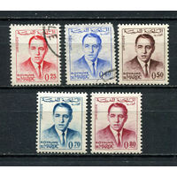 Марокко - 1962/1965 - Король Хасан II - (одна марка с тонким местом) - 5 марок. Гашеные и MNH.  (Лот 14DA)
