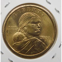 США 1 доллар 2000 Парящий орёл Сакагавея Индианка двор D