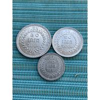 Камбоджа под Францией, 10; 20; 50 сентим 1953 г. , набор монет 3 шт.
