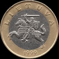 Литва 2 лита 1999 г. КМ 112 (17-21)