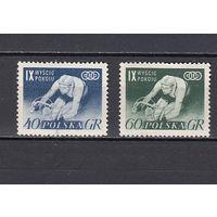 Спорт. Велосипедисты. Польша. 1956. 2 марки. Michel N 964-965 (2,2 е)