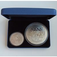 Олимпийские игры 2012 года. Гандбол, подарочный набор из 2-х монет в футляре