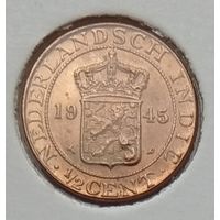 Голландская Индия 1/2 цента 1945 г. В холдере