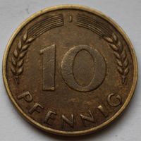 10 пфеннигов 1950 J, ФРГ, Германия.