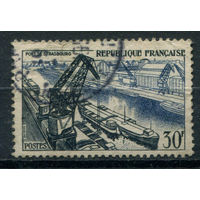 Франция - 1956г. - порт, корабли - 1 марка - гашёная. Без МЦ!