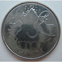 Канада 25 центов 2002 г. День Канады. Кленовый лист