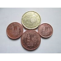 Набор евро монет Испания 2012 г. (1, 2, 5, 20 евроцентов)