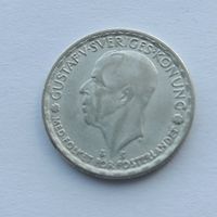 1 крона 1946 года. Швеция. Серебро 400. Монета не чищена. 28
