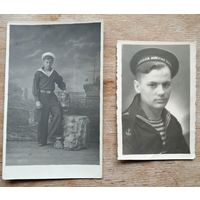 2 фото курсанта школы юнгов КБФ. 1946-47 гг. 8х12 и 6х9 см. Цена за оба.