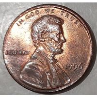 США 1 цент, 1996 Lincoln Cent Без отметки монетного двора (14-20-16)