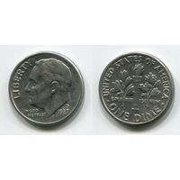 США. 10 центов (1987, буква D, XF)