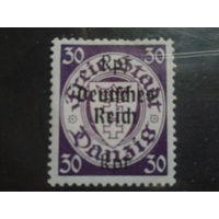 Рейх 1939 Надпечатка на марке Данцига 30 пф Михель-8,0 евро