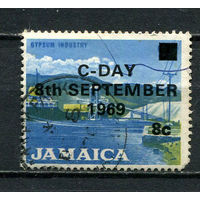 Ямайка - 1968 - Надпечатка C-DAY 8th September 1969 8C на 9P. Переход на новую денежную единицу - [Mi.286] - 1 марка. Гашеная.  (Лот 42CX)