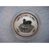 50 центов 2003 Австралия Год козы Лунный календарь Восточный календарь СЕРЕБРО 999