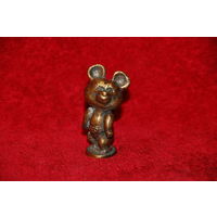 Винтажная миниатюра - олимпийский мишка, олимпиада 1980 , бронза