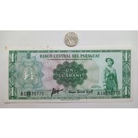 Werty71 Парагвай 1 гуарани 1952  aUNC банкнота