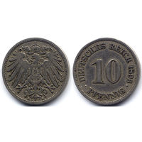 10 пфеннигов 1896 A, Германия, Берлин. Более редкий год