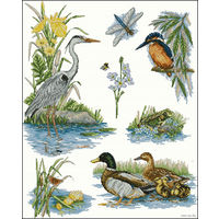 Набор для вышивания крестом Waterways Collection Водная прогулка Птицы 38х47, аида 16 Anchor APC944  Великобритания