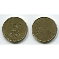 Бельгия. 5 франков (1988, BELGIE, XF)