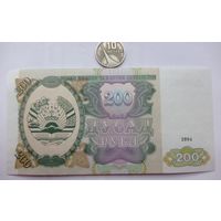 Werty71 Таджикистан 200 Рублей 1994 UNC банкнота
