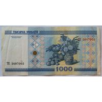 Беларусь 1000 рублей 2000 (РАДАР) ТК 3007003 VF