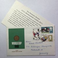 Чемпионат мира по футболу Англия 1966 конверт с марками и открытка