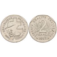 Франция 2 франка 1993 Жан Мулен UNC