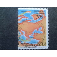 Италия 1990 карта побережья Америки Х. Колумба