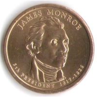 1 доллар США 2008 год 5-й Президент Джеймс Монро _состояние XF/аUNC