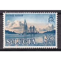 341. Великобритания. Колонии. Санта Люсия. Елизавета II. 35с. 1964 - 69 гг. St.Gib. #207.