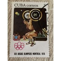Куба 1976. Олимпийские игры Монреаль-76. Тяжелая атлетика. Марка из серии