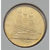 Сан-Марино 200 лир 1987 г. 15 лет возобновлению чеканке монет. В холдере