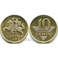 Литва 10 центов 1998
