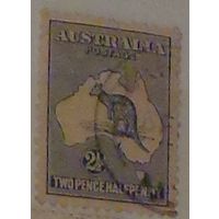 Кенгуру на фоне карты. Австралия. Дата выпуска: 1913-01-27