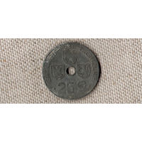 Бельгия  25 сантимов 1942/цинк/Надпись - 'BELGIE - BELGIQUE'