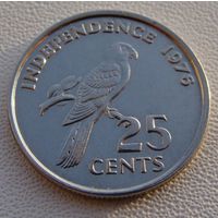 Сейшельские острова. 25 центов 1976 год KM#24 "Декларация независимости - Сэр Джеймс Мэнчем" Нечастая!!!