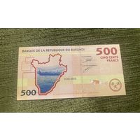 500 франков 2015, Бурунди, UNC, с рубля!!!