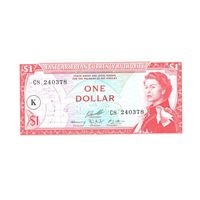 Восточные Карибы 1 доллар образца 1965 года. Буква K (Сент-Китс и Невис). Тип Р13k. Состояние UNC!