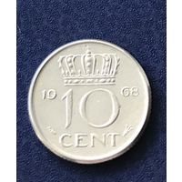 Нидерланды 10 центов 1968