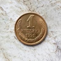 1 копейка 1991(М) года СССР. Красивая монета!