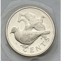 Британские Виргинские острова 5 центов 1974 г. В запайке