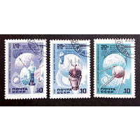 СССР 1987 г. День космонавтики, полная серия из 3 марок #0235-K1P22