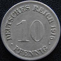 YS: Германия, Рейх, 10 пфеннигов 1916D, KM# 12 (1)