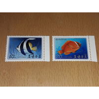 Корея КНДР 1986 Фауна. Рыбы. Полная серия 2 чистые марки