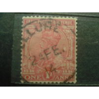 Британская Индия 1911 Король Георг 5 1 анна