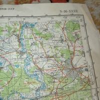 Карта старая, карта Гомельской, Черниговской, Брянской областей. Карта СССР