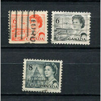 Канада - 1968, 1970, 1971 - Королева Елизавета II [Mi. 429, 447, 494] - полные серии - 3 марки. Гашеные.  (Лот 11DP)