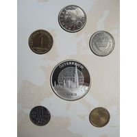 Австрия. Набор монет и серебряная медаль Вена .Н-25