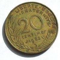 Франция 20 сантимов 1963